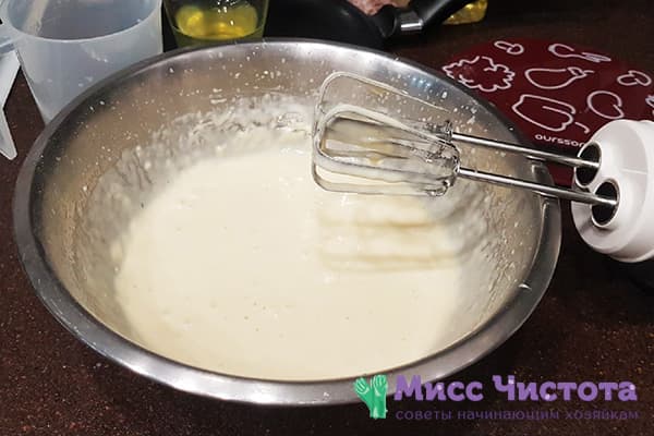 Pancake dough after adding flour