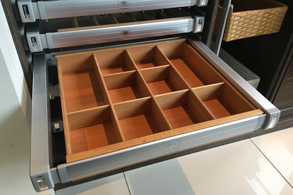 Wooden dividers in a box