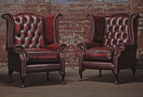 Leather vintage armchairs