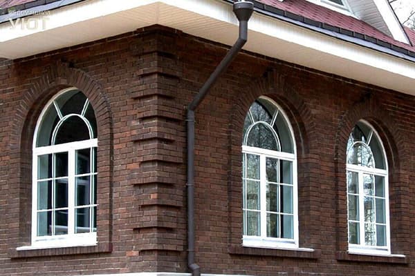 Arched windows in the house