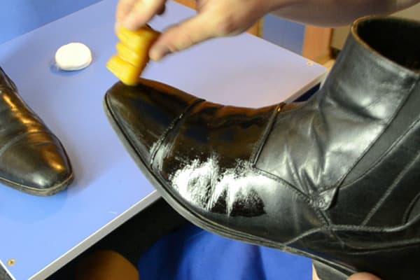 Castor oil smeared shoes