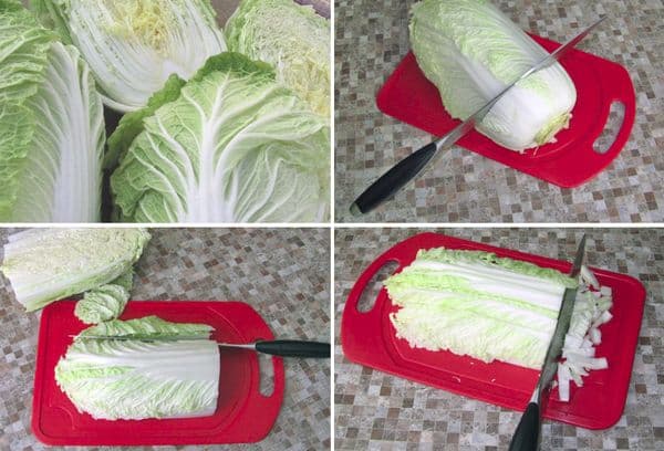 Proper cleaning and slicing cabbage