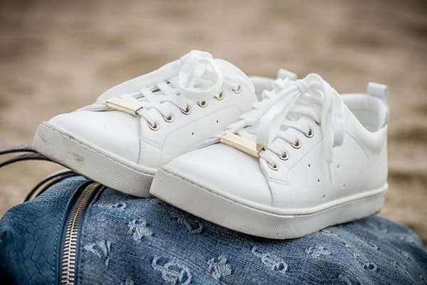 White genuine leather sneakers