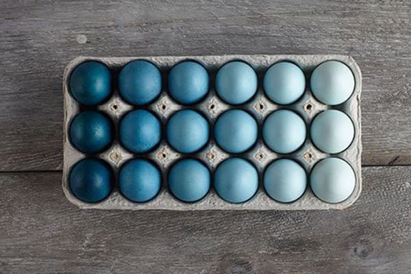 Яйца, боядисани с различна интензивност