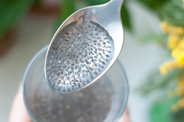 Chia seeds in water