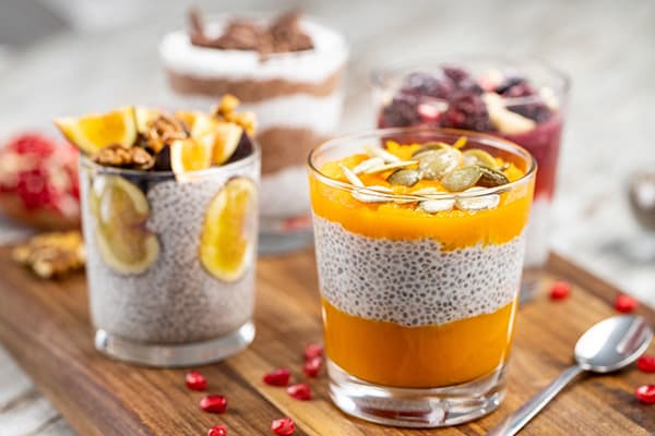 Desserts with Chia Seeds and Coconut Milk