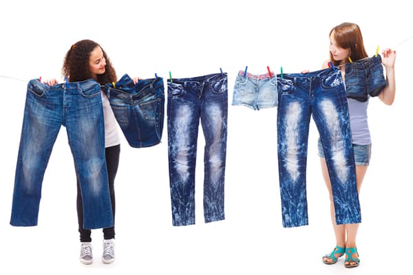 Jeans lavados para meninas
