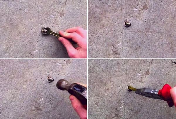 Removing a bolt from a concrete wall