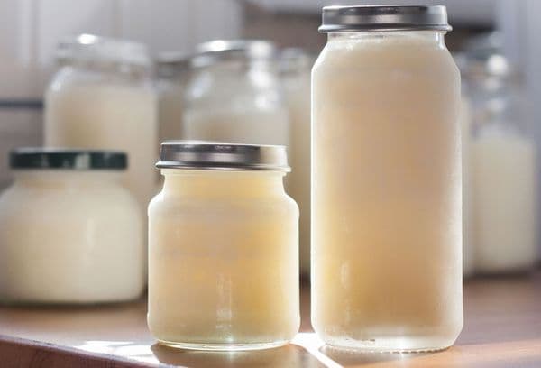 Breast milk in glass jars