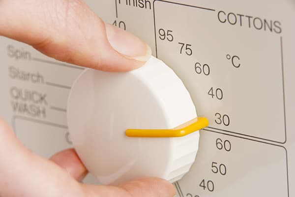 Valet av temperatur tvätt