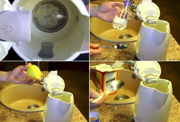 Nous nettoyons la bouilloire électrique: du lave-vaisselle à l'eau bouillante avec de l'acide citrique