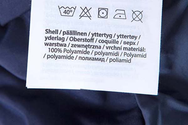 Label on things from 100% polyamide