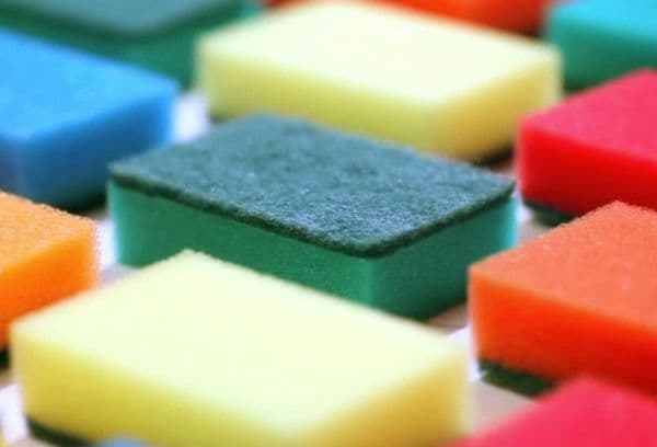 Colored sponges for dishes