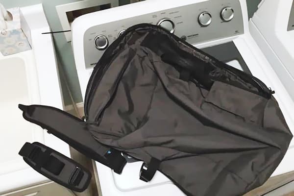 Förbereda ryggsäcken för tvätt