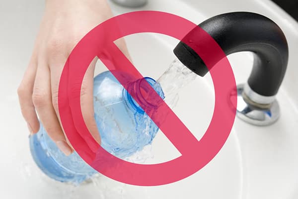 Interdiction de l'eau du robinet
