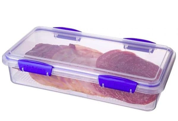 Sliced ​​sausage in containers