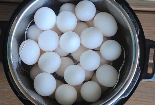 Chicken eggs for cooking in a pan