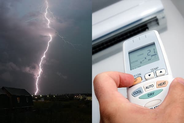 Turning off the air conditioner during a thunderstorm