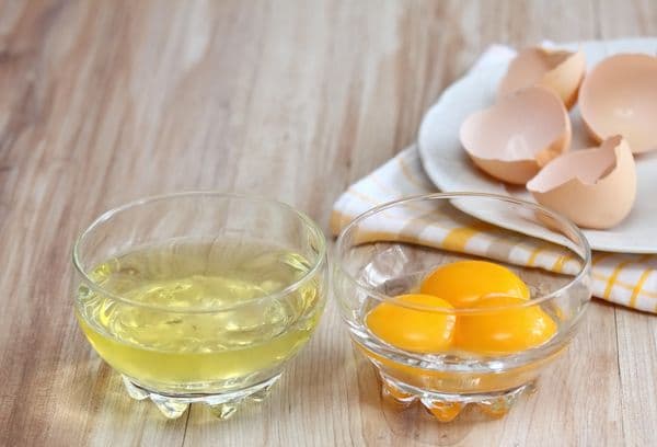 Separated yolks from proteins