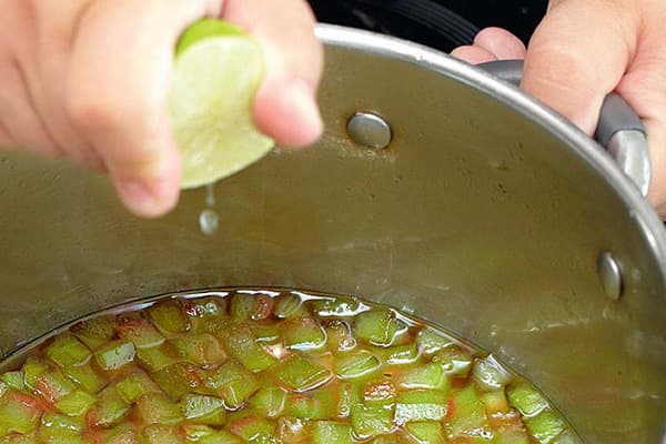 Add lime juice for candied fruit