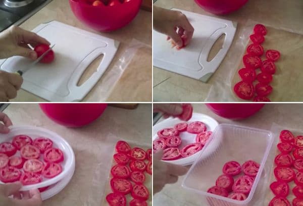 Pierścienie zamrażające pomidory