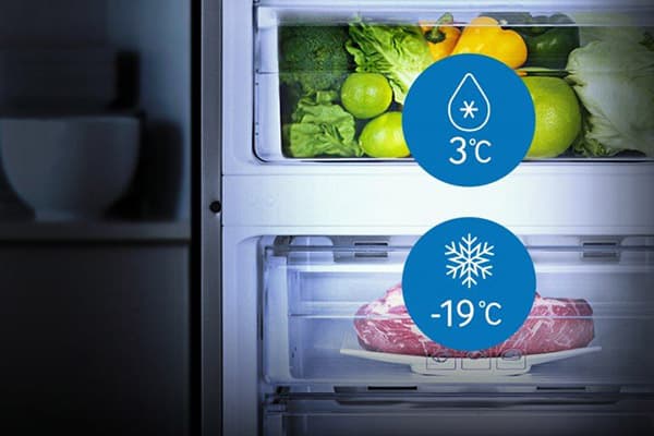 Разликата в температурата в хладилника и фризера