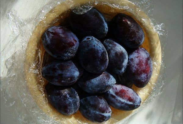 Whole frozen plums
