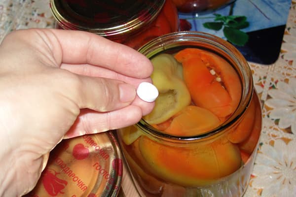 Addition of aspirin for the conservation of bell pepper