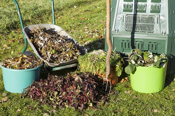 Plant residues for compost heap