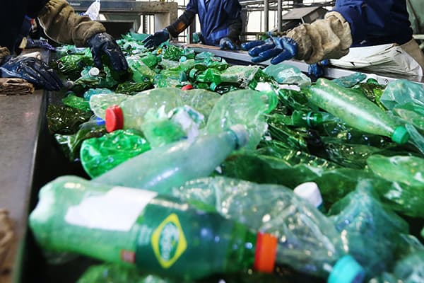 Usine de recyclage de bouteilles en plastique