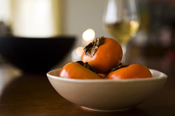 Persimmon on a platter