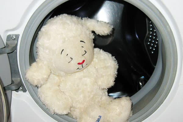 Soft toy in the washing machine
