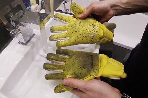 Dirty goalkeeper gloves