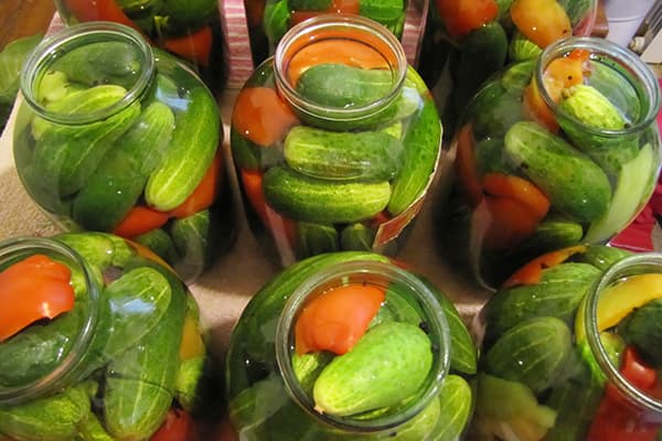 Preservation of cucumbers and peppers